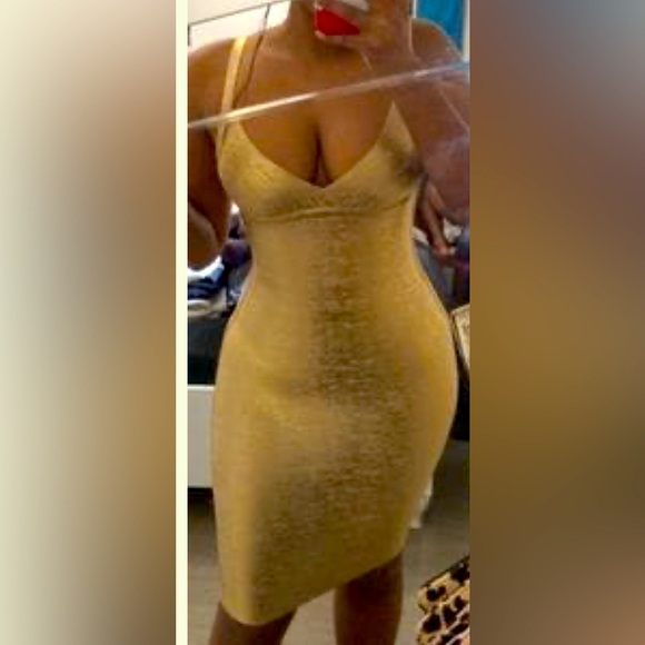 EDBHS
Dress  for Women Zip Back Metallic Bodycon  Cami Bandage Dress - Picture 8 of 8